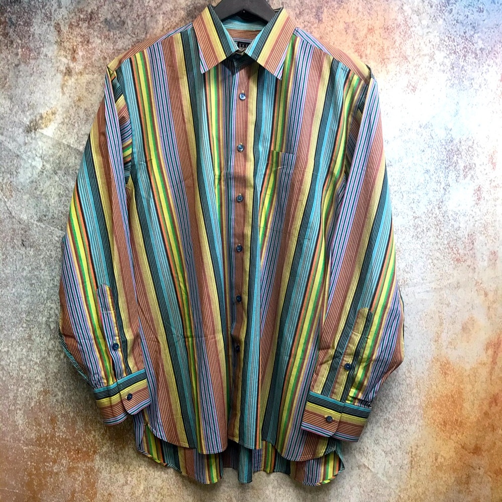 IKE Behar Men’s Dress Shirt Button Down Large